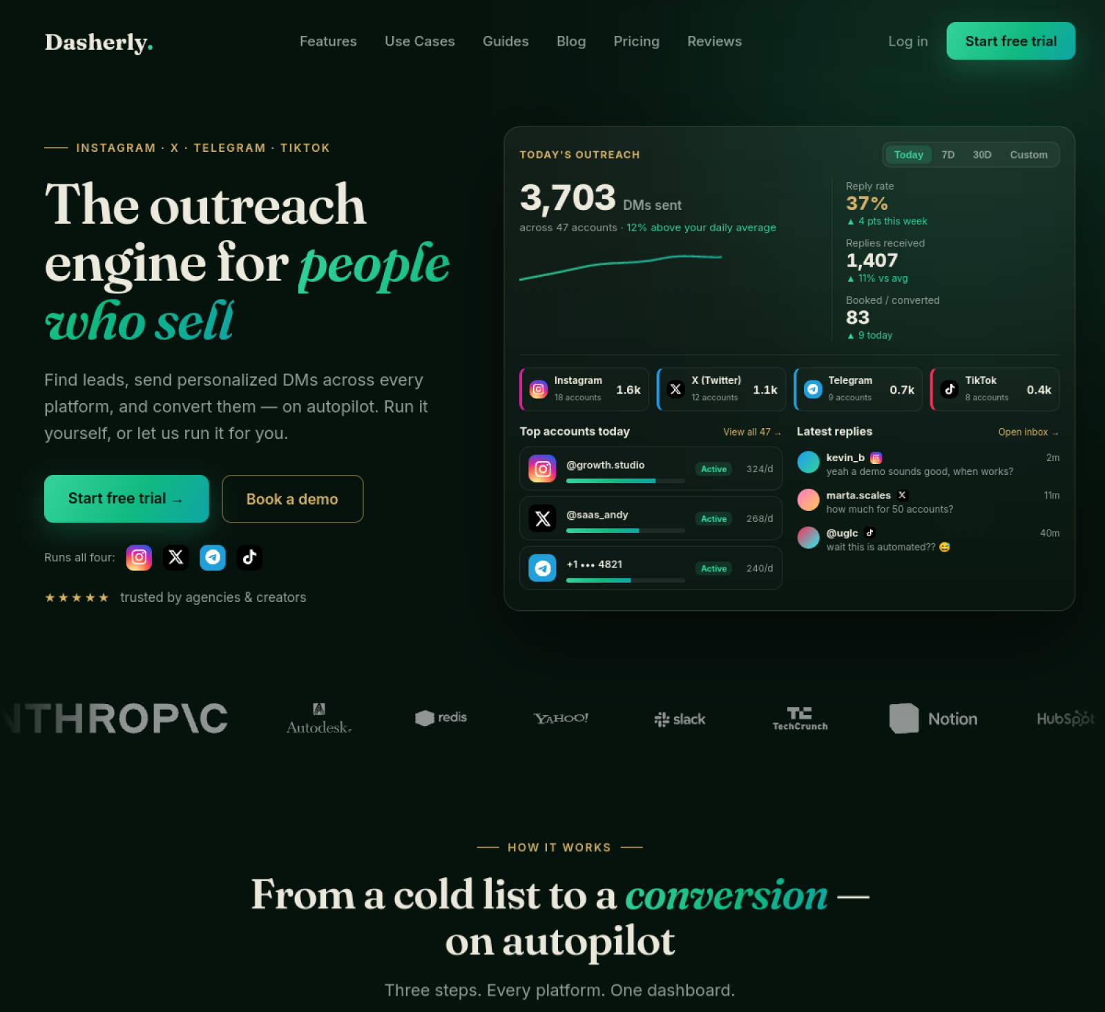 Dasherly marketing website